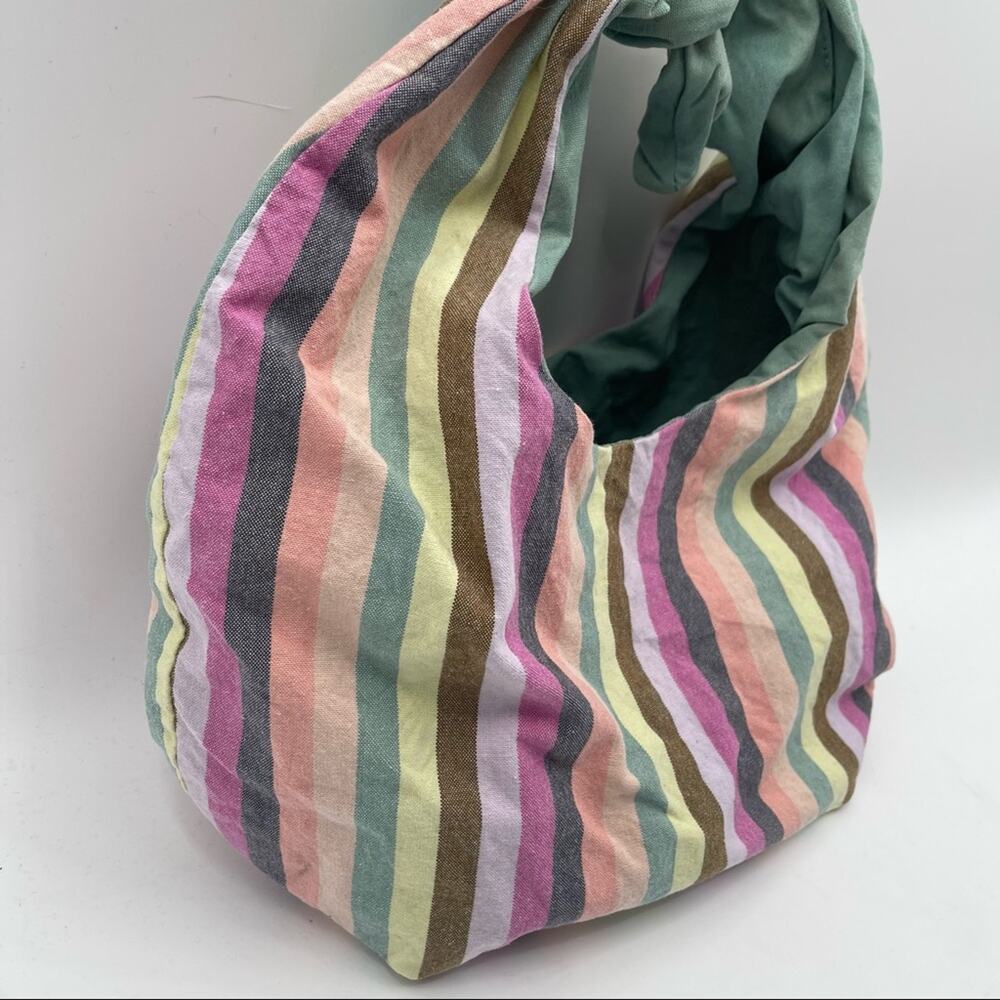 Rainbow Pride Stripe Purse Tote Adjustable Tie Multicolor CarryAll Shoulder Bag - Picture 11 of 13